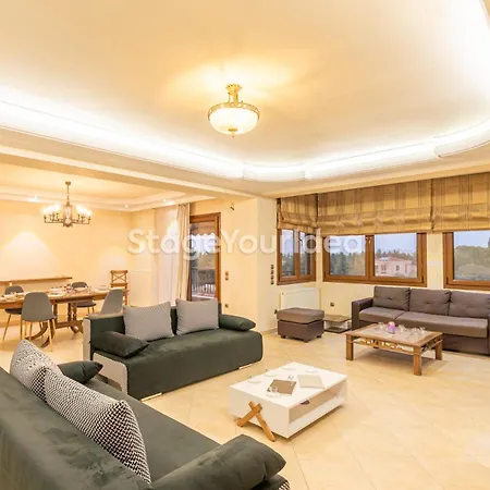 Luxury Appartment, Only 7 Minutes From Thessaloniki Airport And 15 Minutes From City Center ,For 8-23 People Also For Gatherings And Parties Neon Rysion Buitenkant foto
